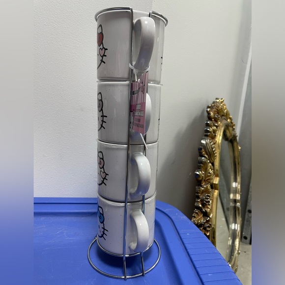 NWT Hello Kitty Different Colored Bows 4pc Stacked Ceramic Mug Set. 10oz - Picture 3 of 7